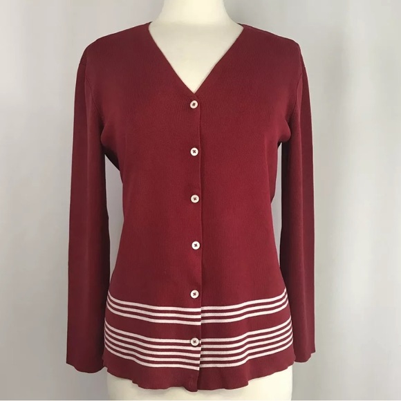 Lauren Ralph Lauren Sweaters - Lauren Ralph Lauren Red White Stripe Cardigan